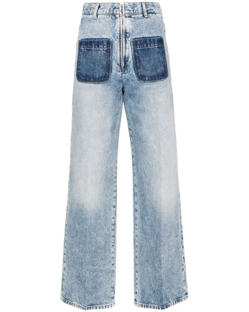 Sandro Straight-Leg-Jeans mit hohem Bund - Blau Blau
