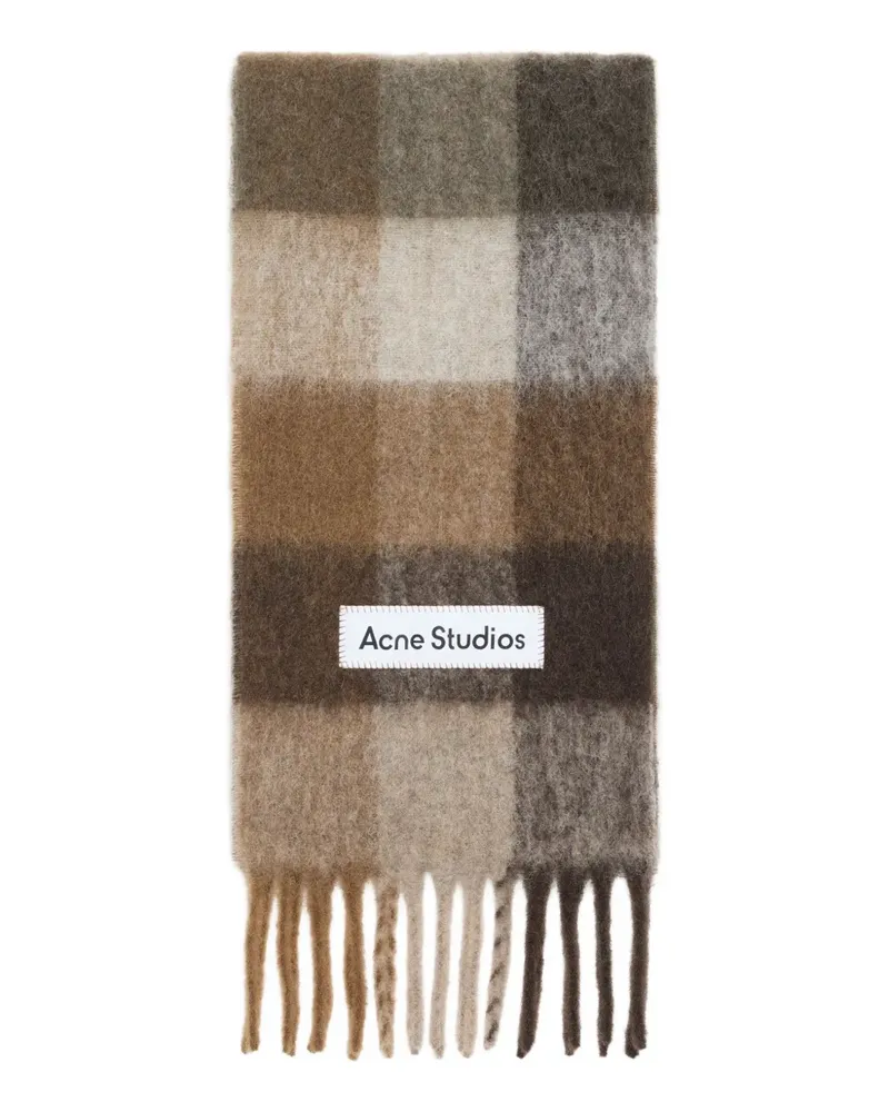 Acne Studios Karierter Schal mit Fransen - Braun Braun