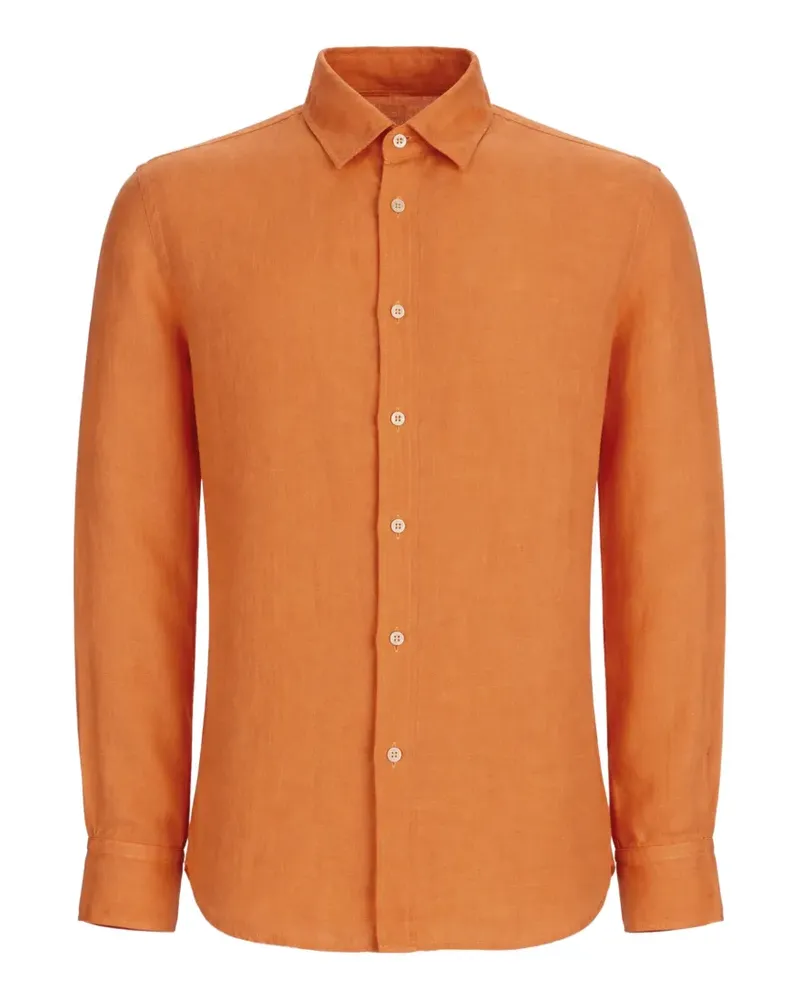 120% Lino Hemd aus Leinen - Orange Orange