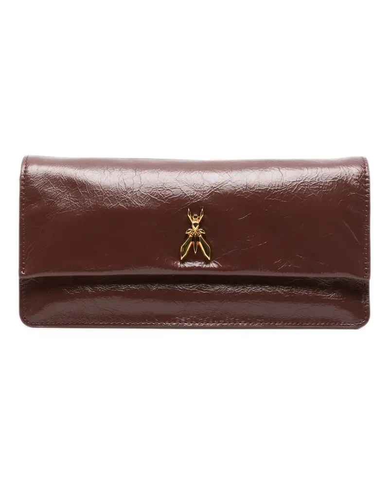 Patrizia Pepe crinkled leather cross body bag - Braun Braun