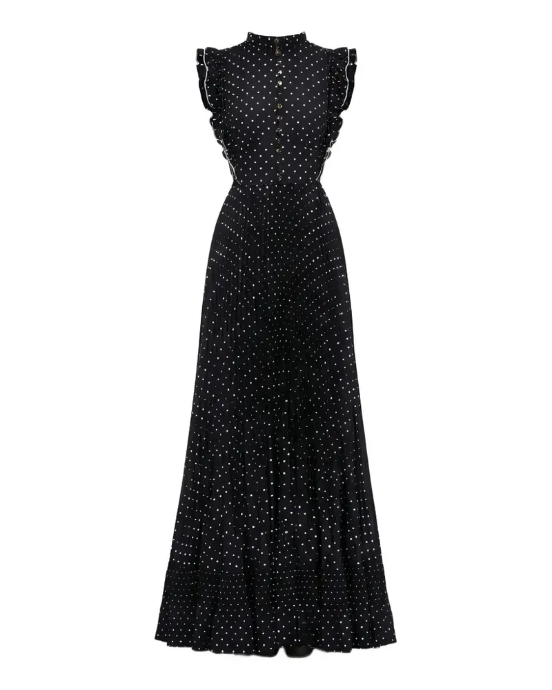 Self-Portrait ruffled polka-dot maxi dress - Schwarz Schwarz