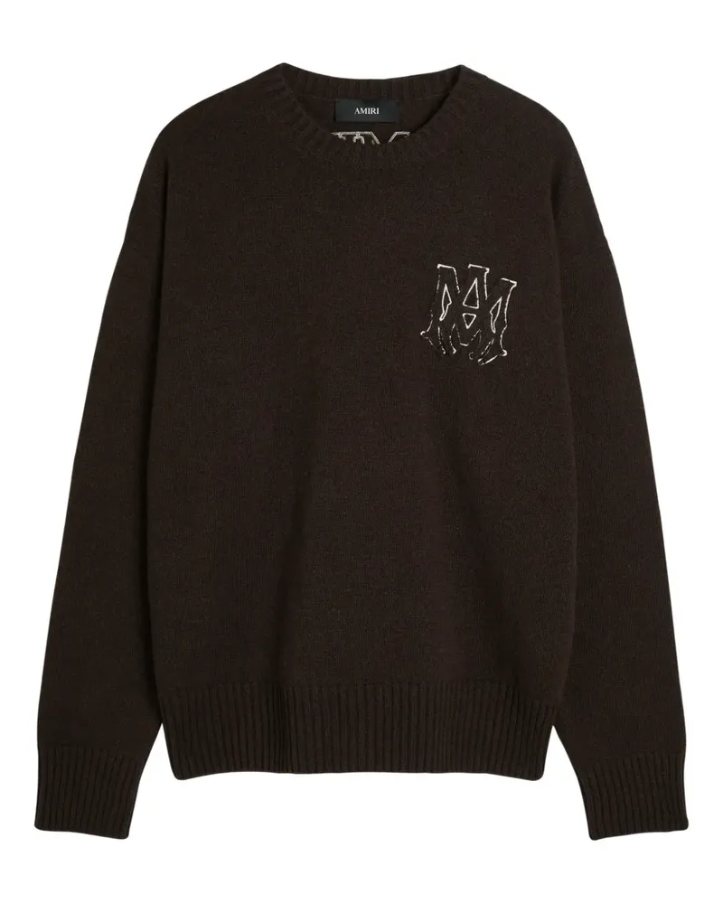 Amiri logo-appliques knit sweater - Braun Braun