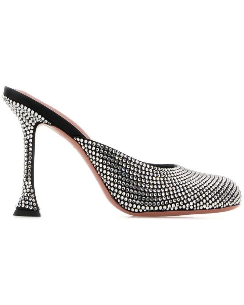 Amina Muaddi Iris Mules 95mm - Schwarz Schwarz