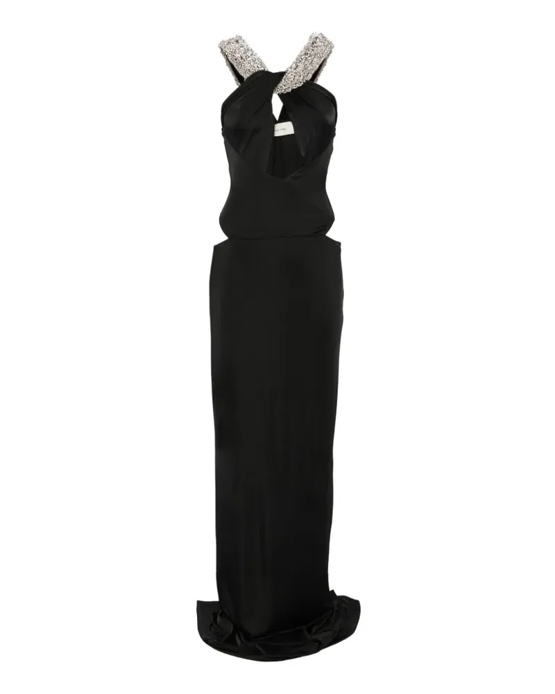 The New Arrivals Ilkyaz Ozel Rio Maxikleid mit Kristallen - Schwarz Schwarz