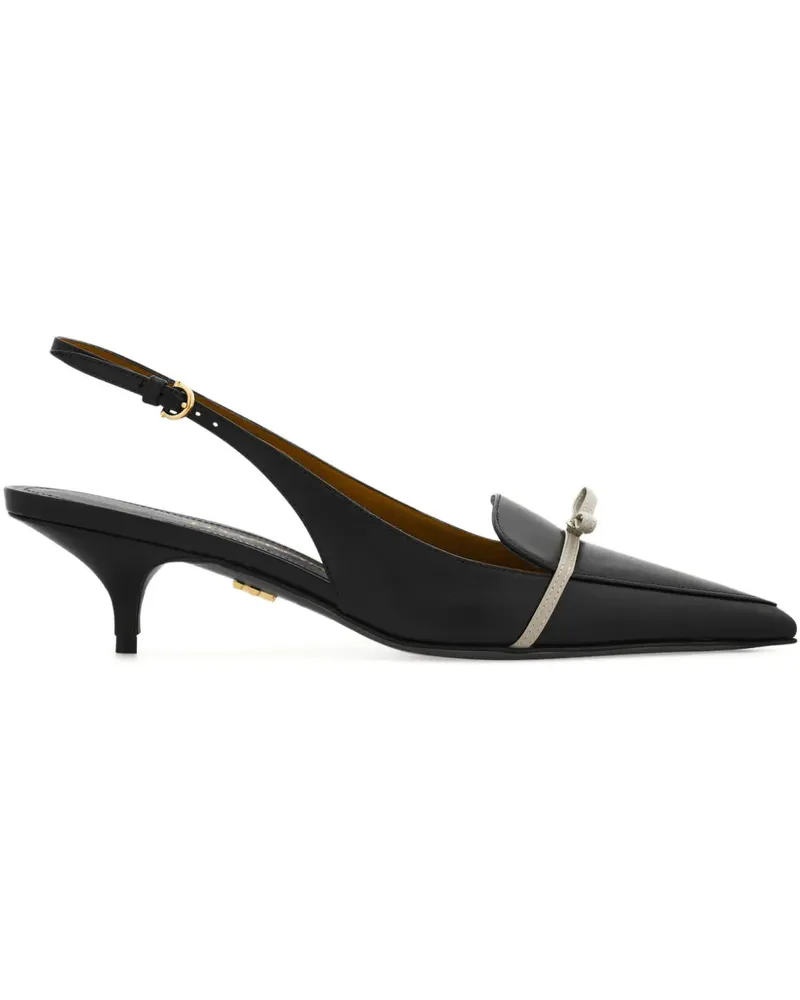 Ferragamo Slingback-Pumps mit Schleife 40mm - Schwarz Schwarz
