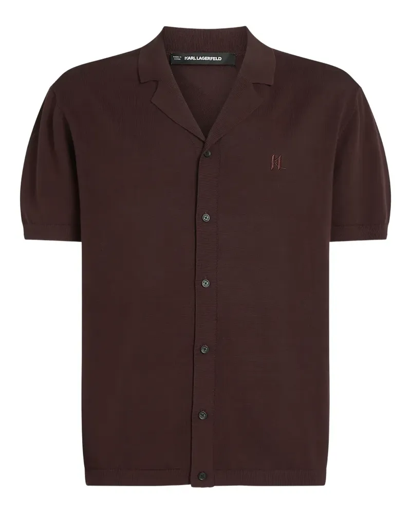 Karl Lagerfeld Gestreiftes Hemd mit Monogramm - Braun Braun