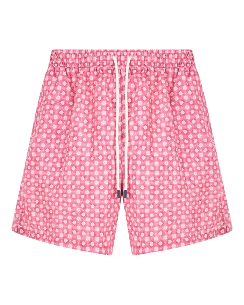 Fedeli geometric-pattern drawstring swim shorts - Rosa Rosa