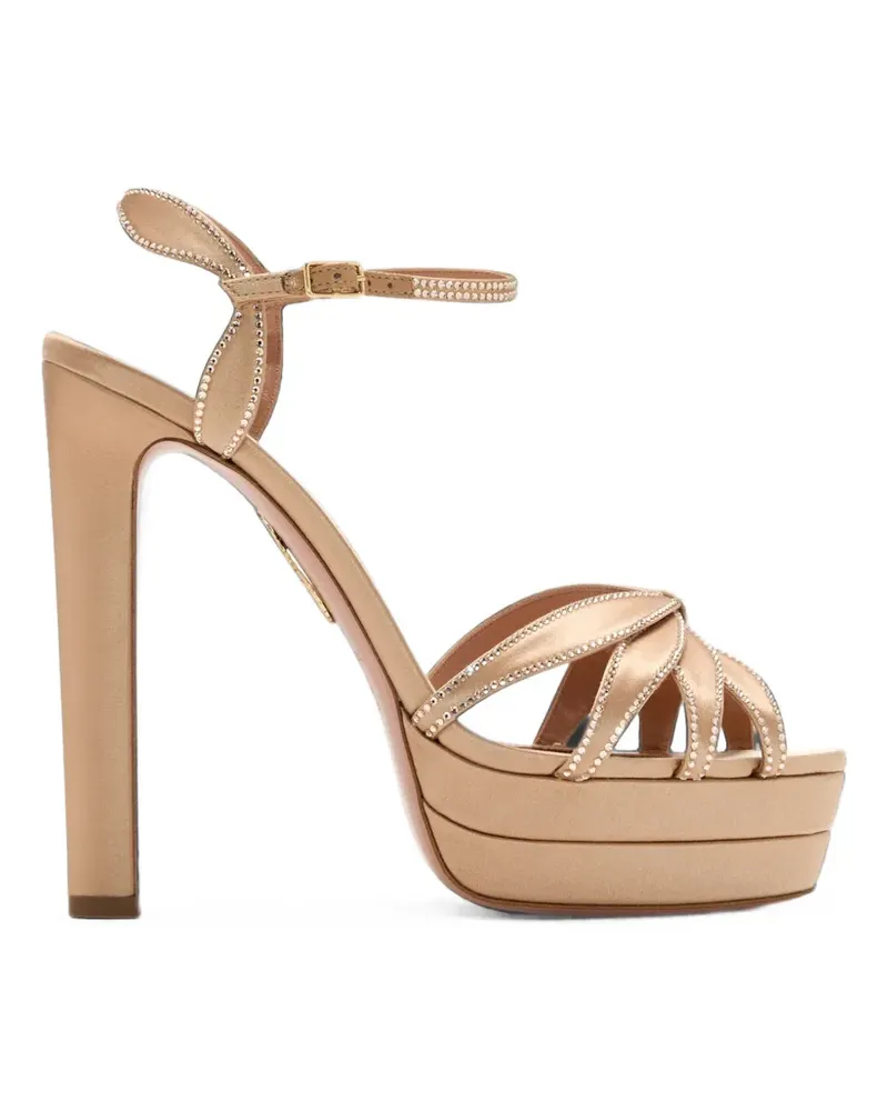 Aquazzura Soulmate crystal sandals plateau 130 - Nude Nude
