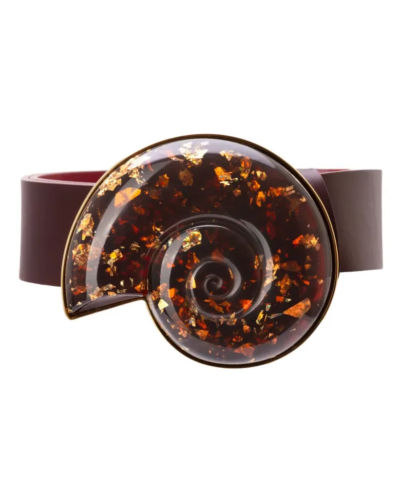 Silvia Tcherassi Nautilus shell-detail leather belt - Rot Rot