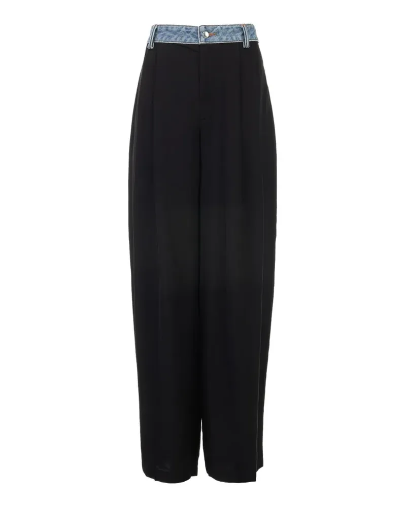 Alexander Wang denim waistband mid-rise pants - Schwarz Schwarz