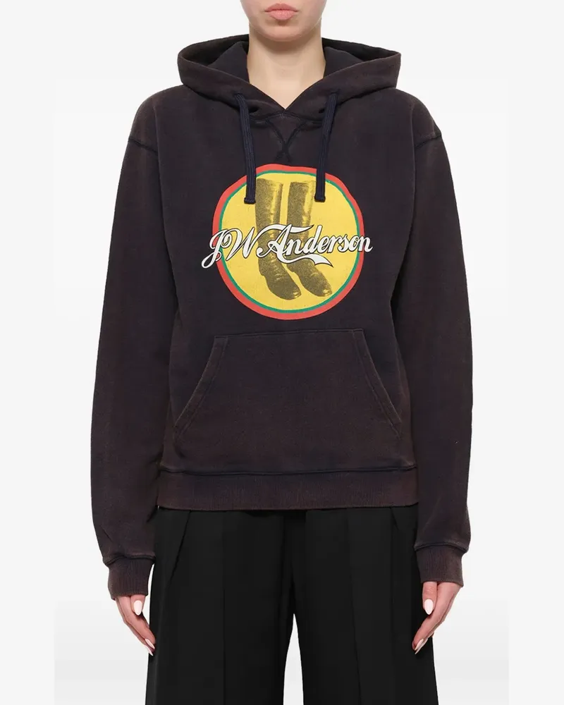 J.W.Anderson Kapuzenpullover mit Print - Braun Braun