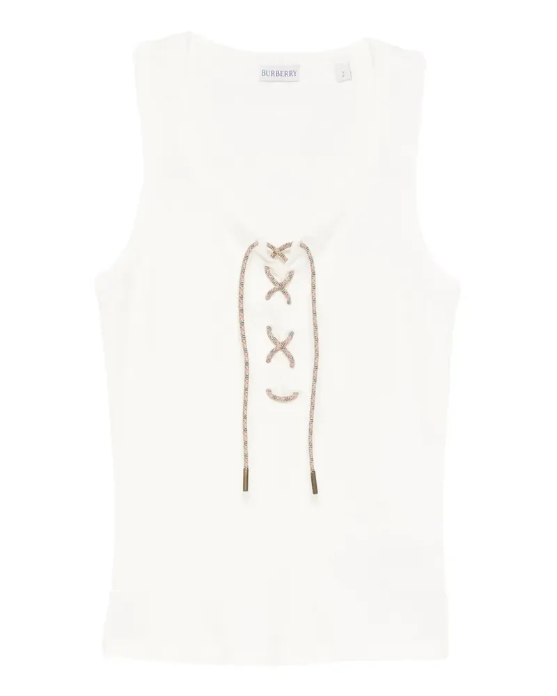 Burberry lace-up tank top - Weiß Weiß