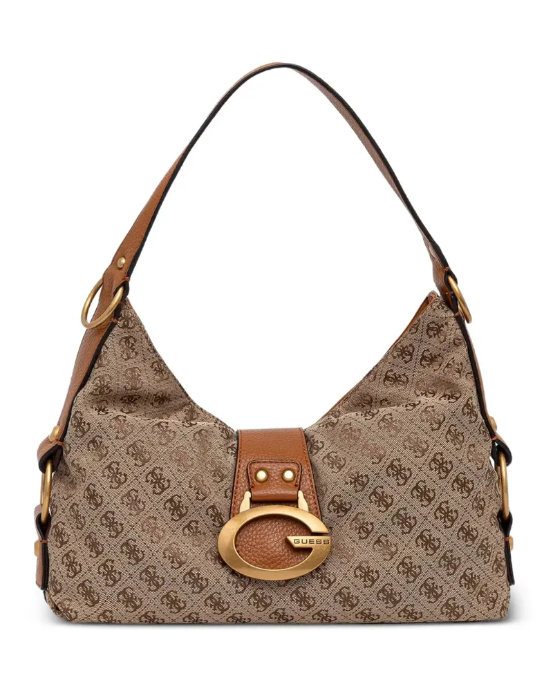 Guess logo-monogram buckle tote bag - Nude Nude