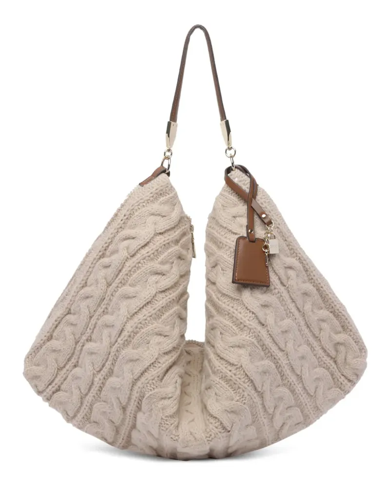 Liu Jo Schultertasche mit Zopfmuster - Nude Nude