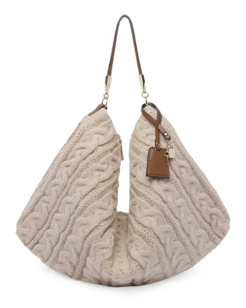 Liu Jo Schultertasche mit Zopfmuster - Nude Nude