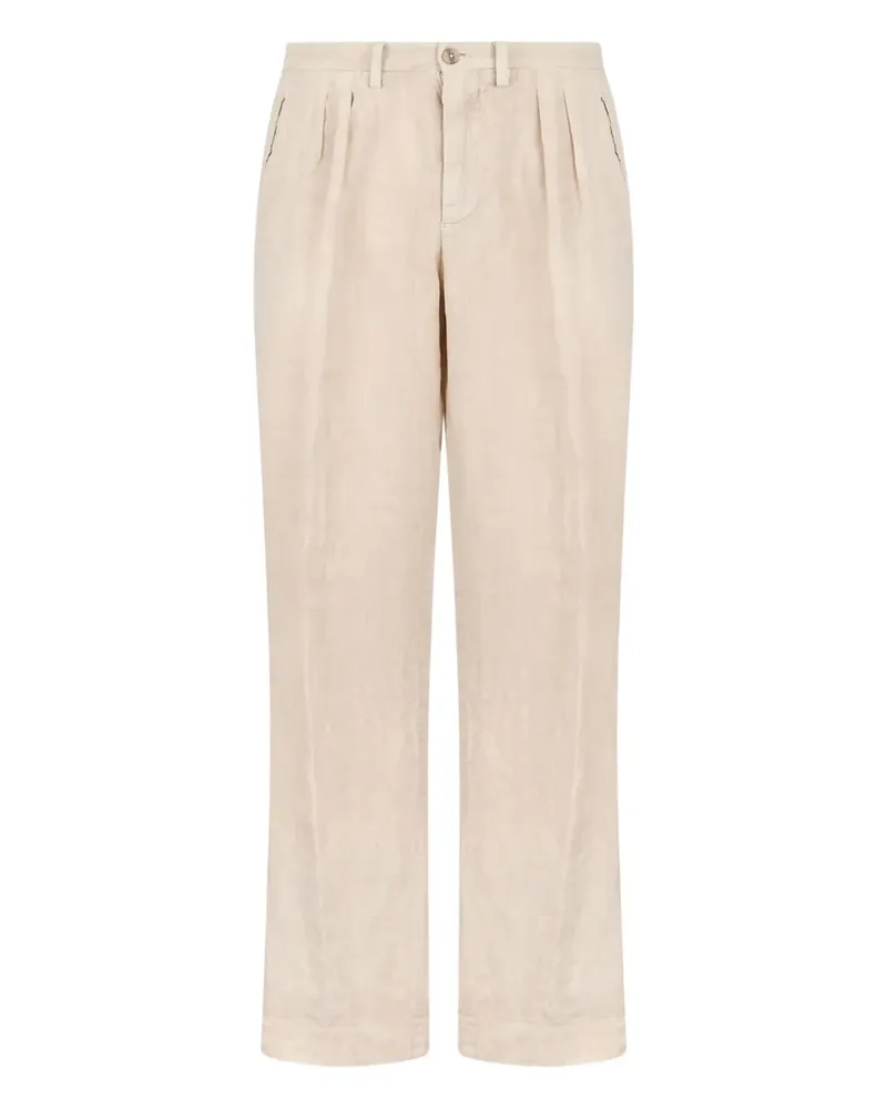 Boglioli Leinenhose mit Faltendetail - Nude Nude