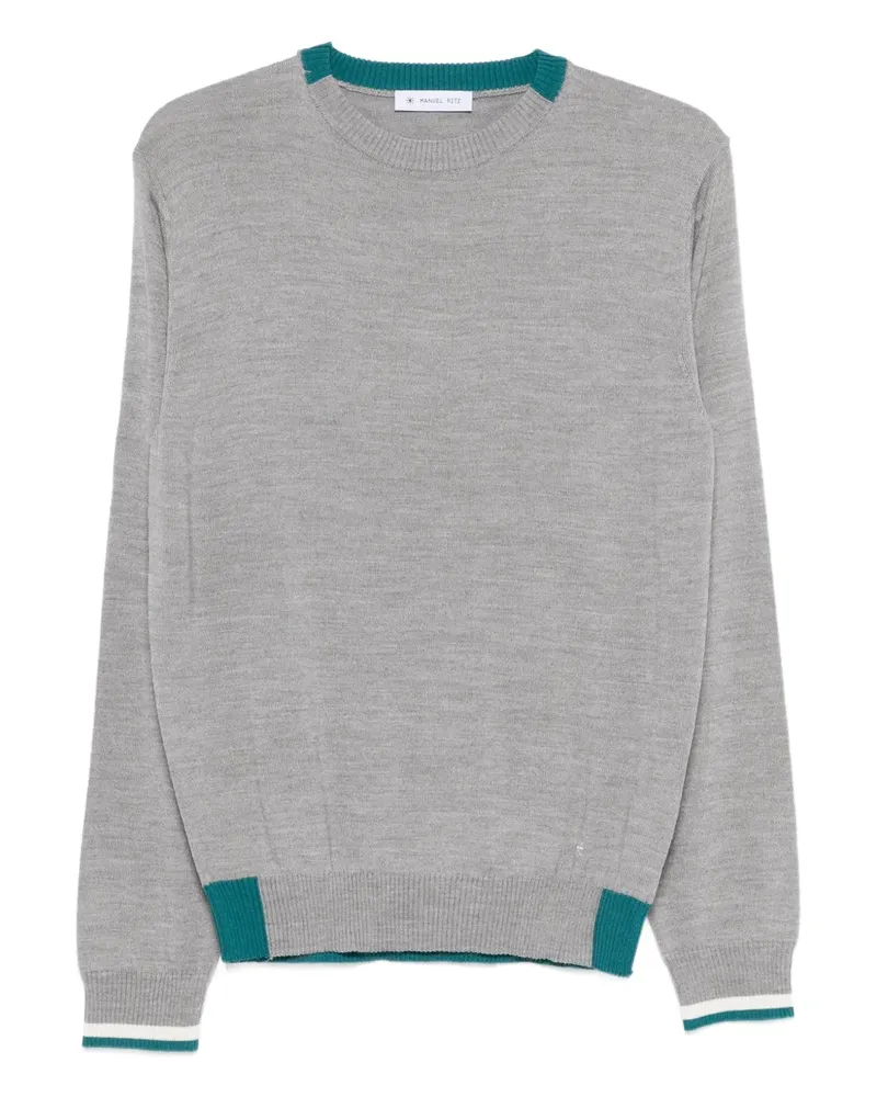 Manuel Ritz Pullover mit geripptem Saum - Grau Grau