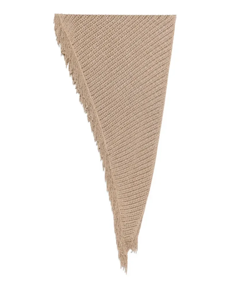 Simona Corsellini metallic-effect open-knit scarf - Braun Braun