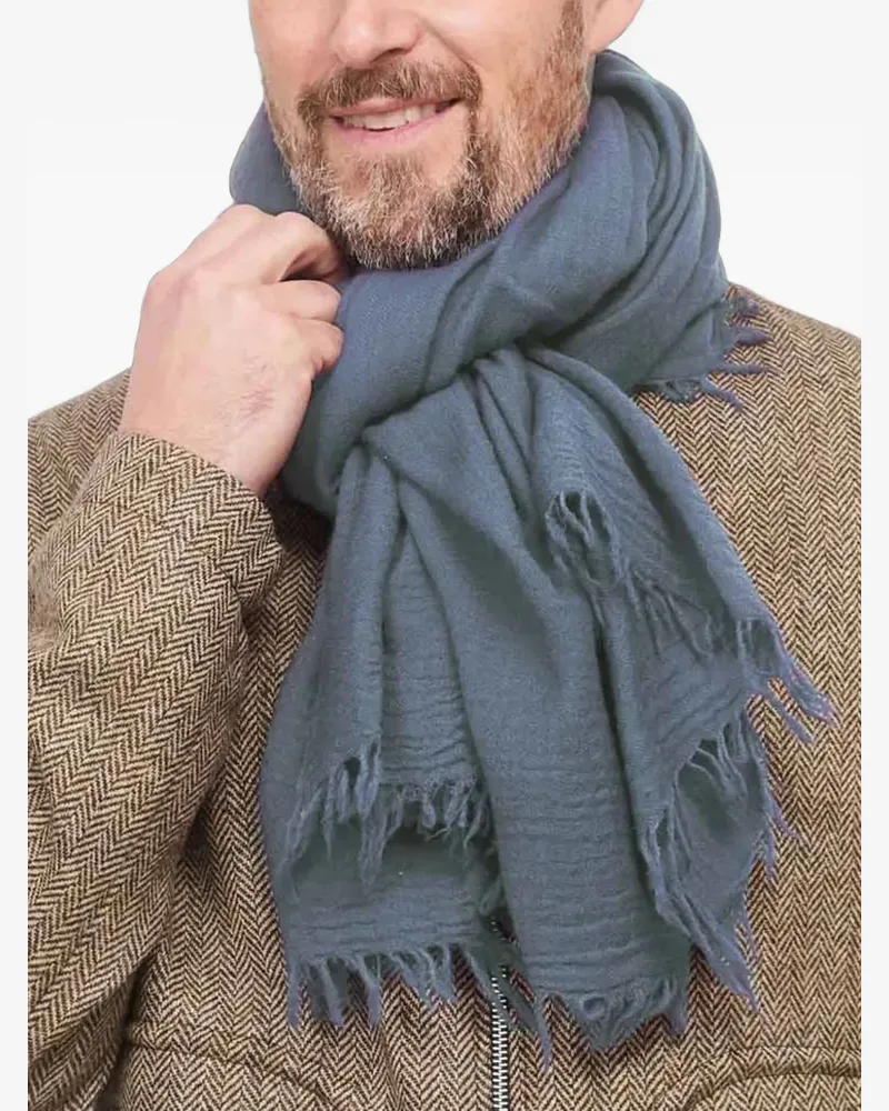 Leathersmith of London textured wool scarf - Blau Blau