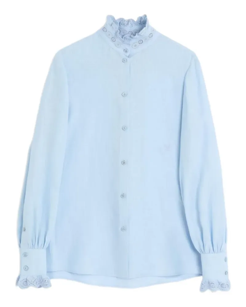 Valentino Garavani Leinenhemd mit Stickerei - Blau Blau