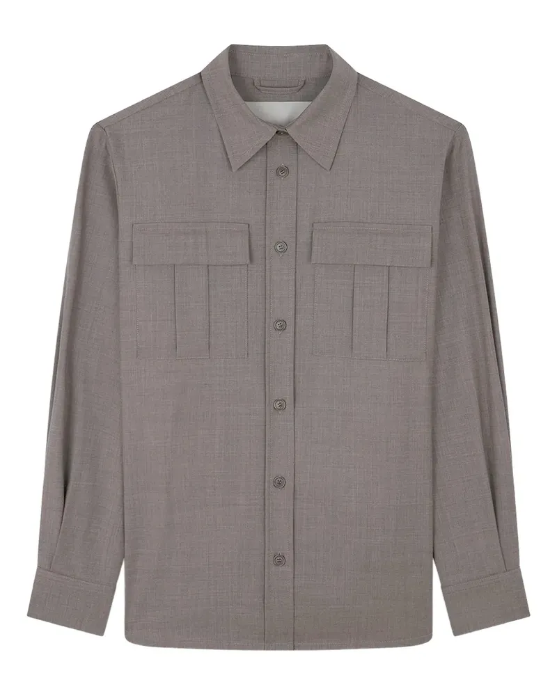 Paul & Shark flap-pocket wool overshirt - Nude Nude