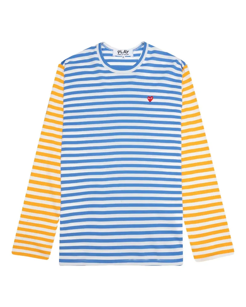 Comme des Garçons Gestreiftes T-Shirt - Blau Blau