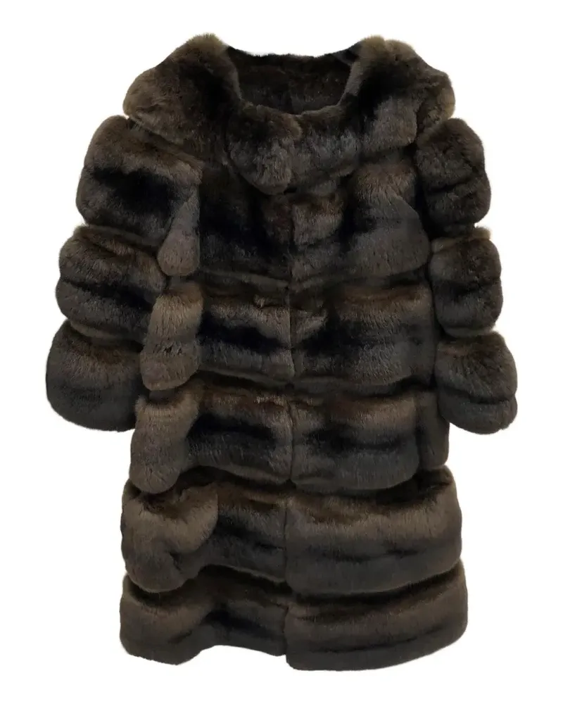 Simonetta Ravizza panelled faux-fur coat - Braun Braun