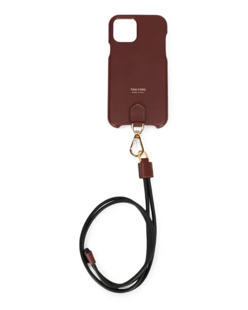 Tom Ford leather lanyard iPhone case - Braun Braun