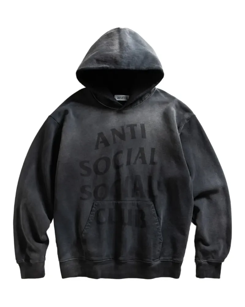 Anti Social Social Club Missing logo-print faded-effect hoodie - Schwarz Schwarz
