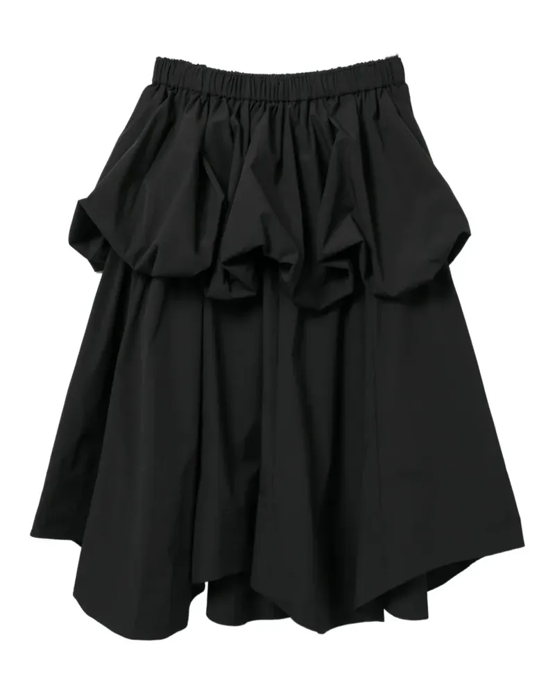 Noir Kei Ninomiya Midirock mit Raffungen - Schwarz Schwarz