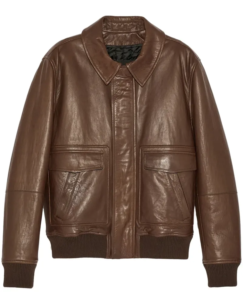 Yves Salomon Pilotenjacke aus Leder - Braun Braun
