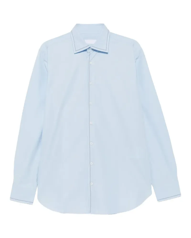 Prada contrast-stitch buttoned shirt - Blau Blau