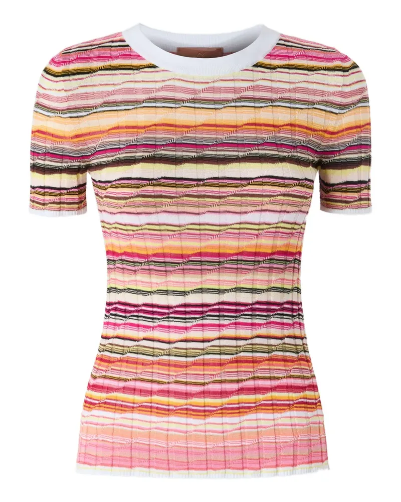 Missoni Gestricktes T-Shirt mit Streifen - Rosa Rosa