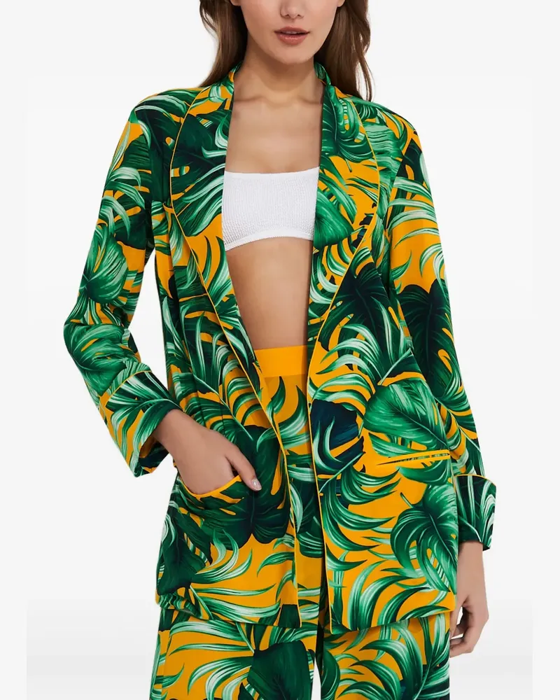 Mystique leaf-print blazer - Grün Grün