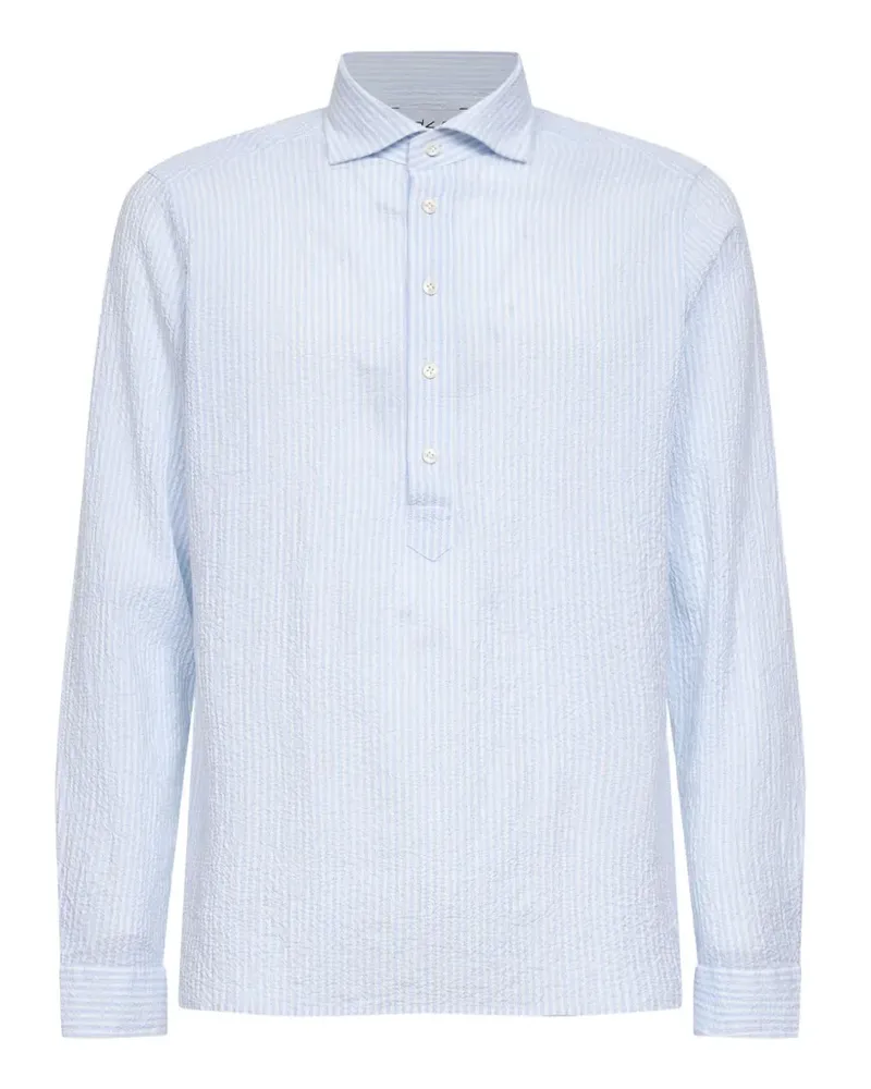 D4.0 button striped shirt - Blau Blau