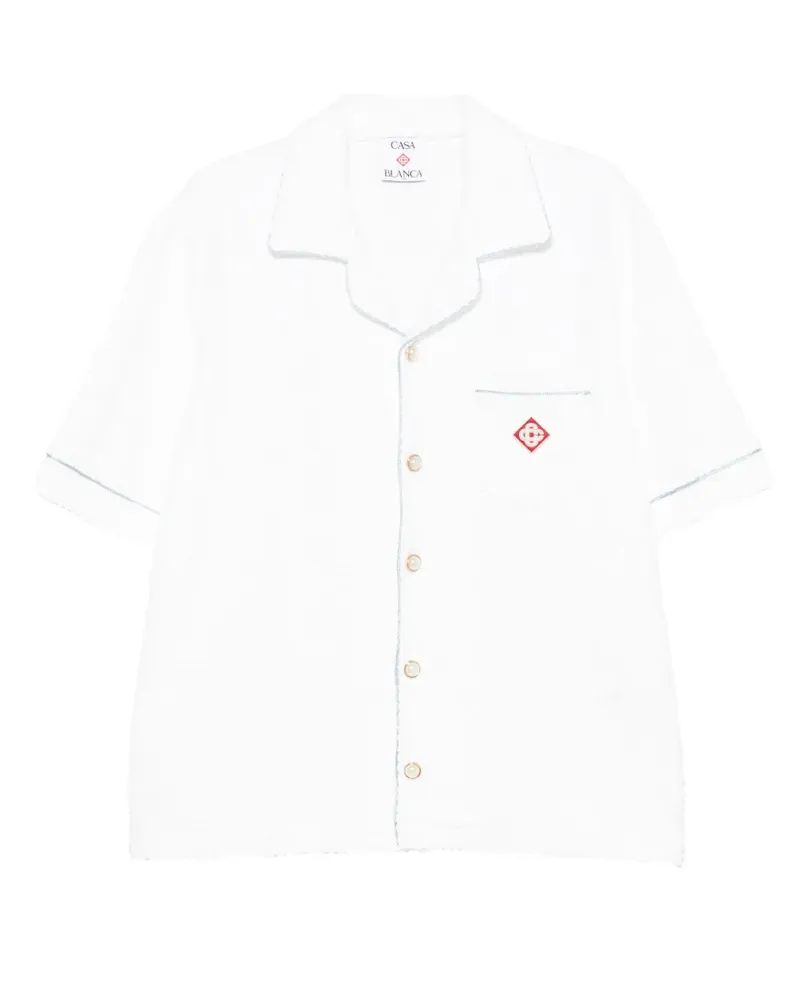 Casablanca Paris logo-embroidered textured-finish shirt - Weiß Weiß