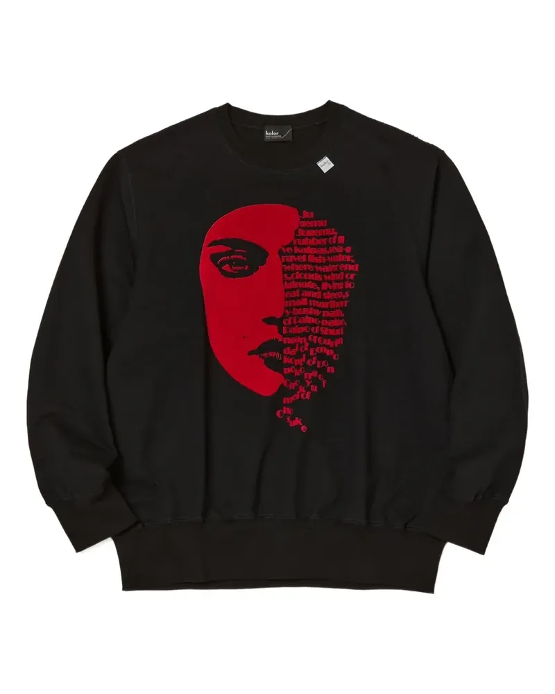 kolor Sweatshirt mit Rundhalsausschnitt - Schwarz Schwarz