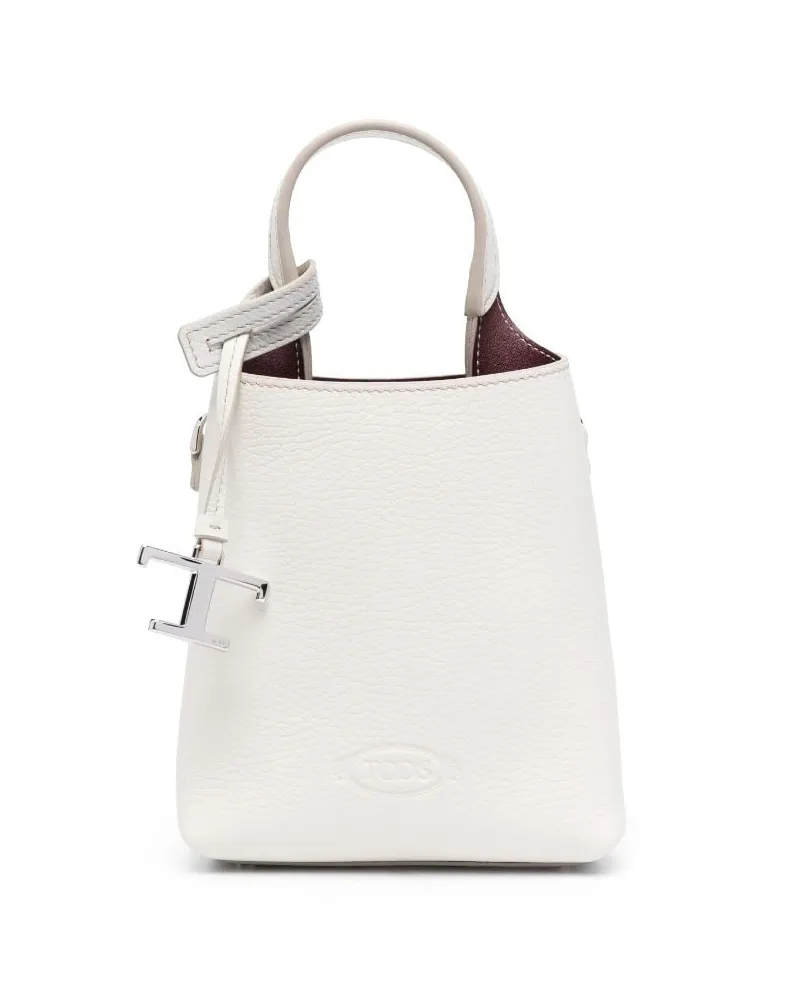TOD'S Beuteltasche mit Logo-Prägung - Weiß Weiß