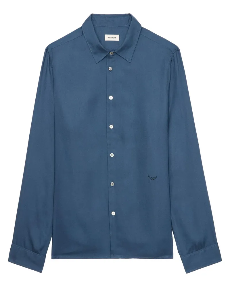 Zadig & Voltaire Hemd mit Logo-Stickerei - Blau Blau