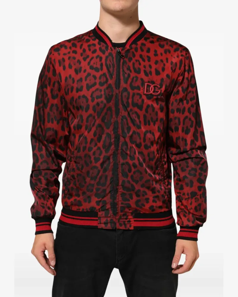 Dolce & Gabbana Bomberjacke mit Leopardenprint - Rot Rot