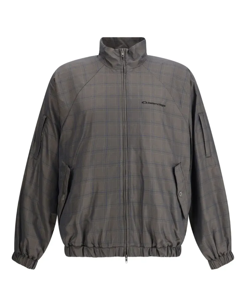 Balenciaga Karierte Jacke mit Reißverschluss - Grau Grau