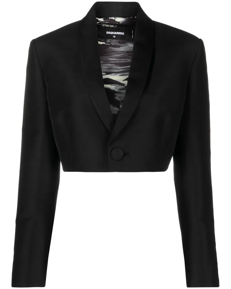 Dsquared2 Klassische Cropped-Jacke - Schwarz Schwarz