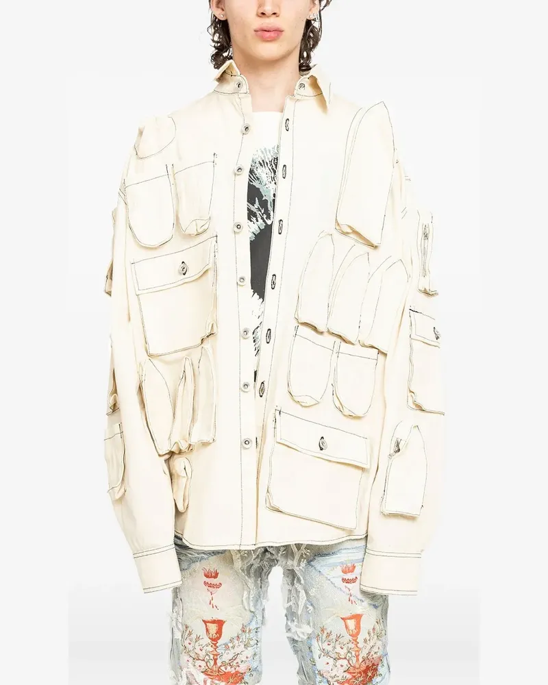 WHO DECIDES WAR Jacke mit Taschendetail - Weiß Weiß