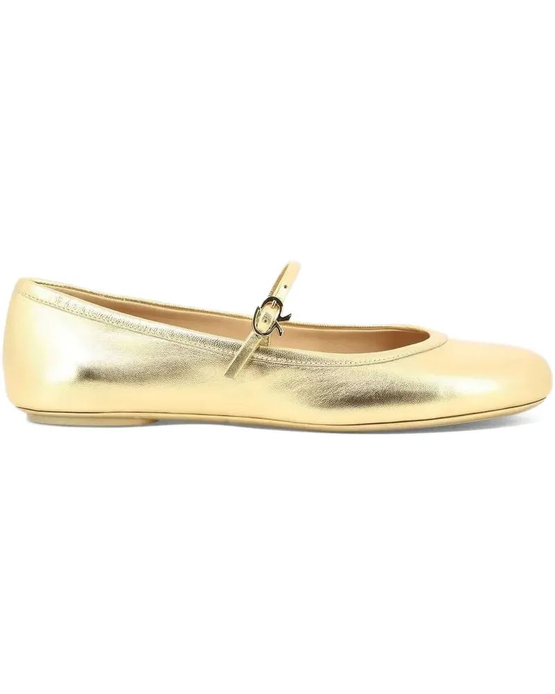 Gianvito Rossi Ballerinas mit runder Kappe und Schnallenriemen - Gelb Gelb