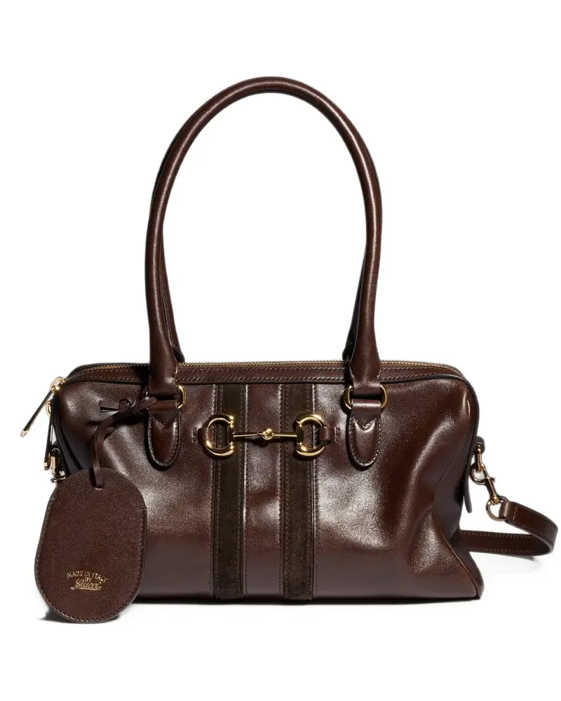 Gucci Mittelgroße Borsetto Schultertasche - Braun Braun