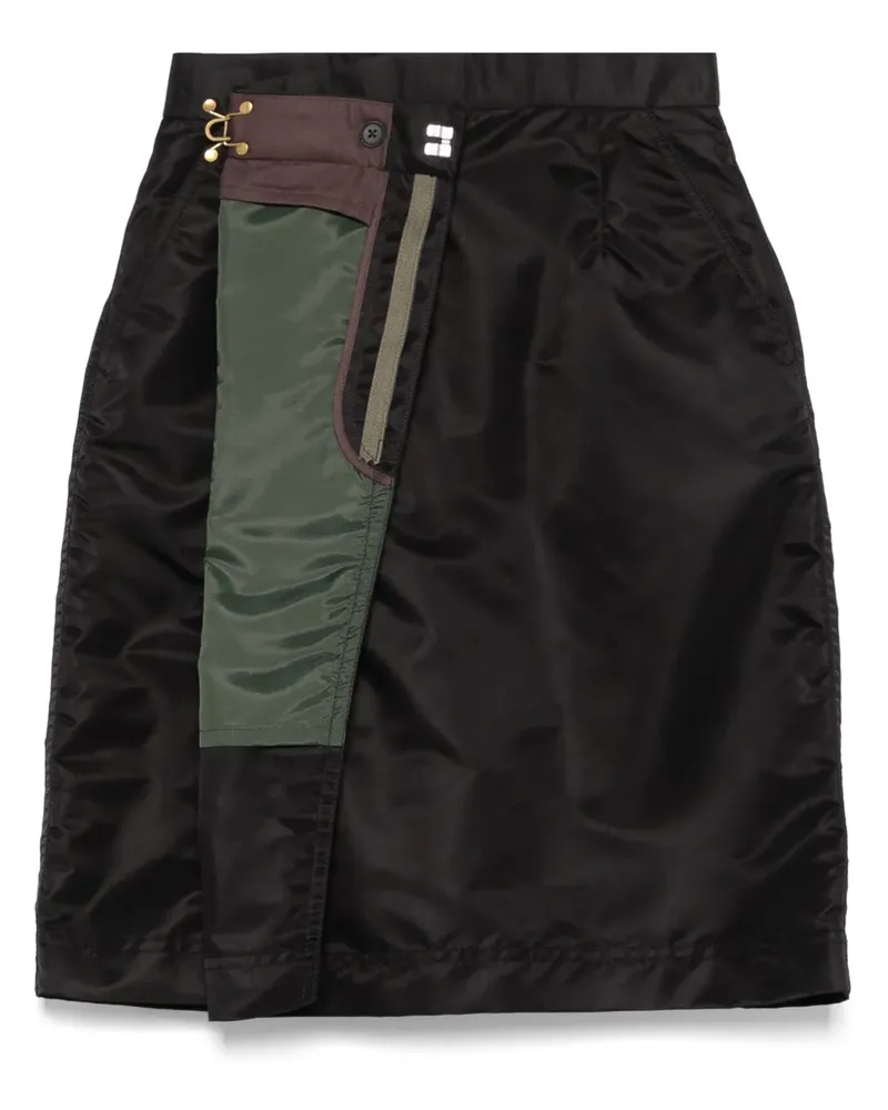 kolor Minirock mit Einsätzen im Layering-Look - Schwarz Schwarz