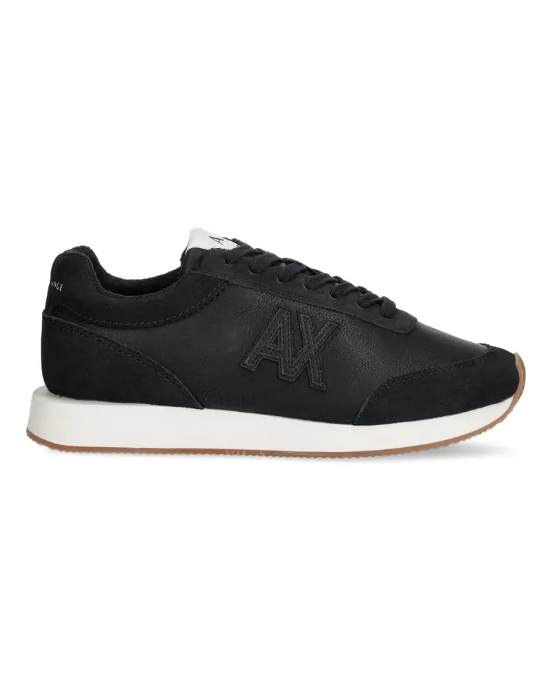 Armani Exchange Sneakers mit Logo-Patch - Schwarz Schwarz