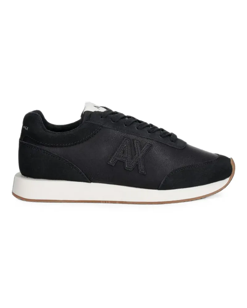 Armani Exchange Sneakers mit Logo-Patch - Schwarz Schwarz