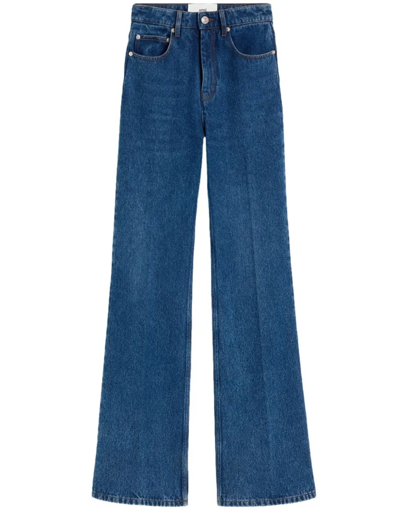 AMI Paris Ausgestellte High-Waist-Jeans Blau