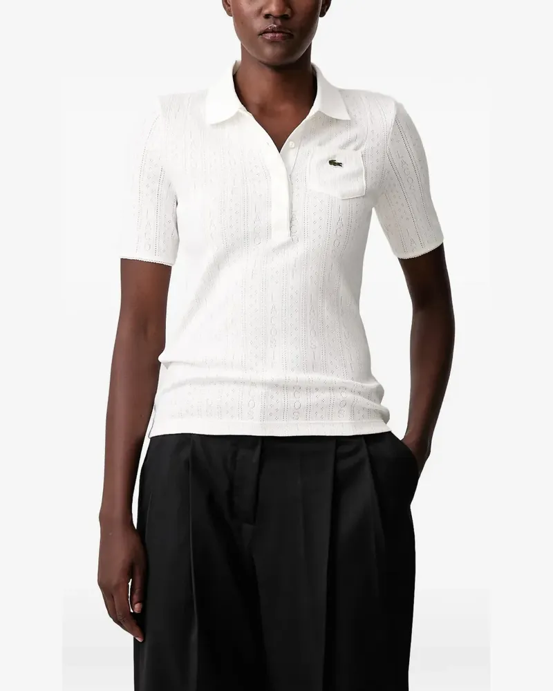 Lacoste slim-fit pointelle-knit polo shirt - Weiß Weiß